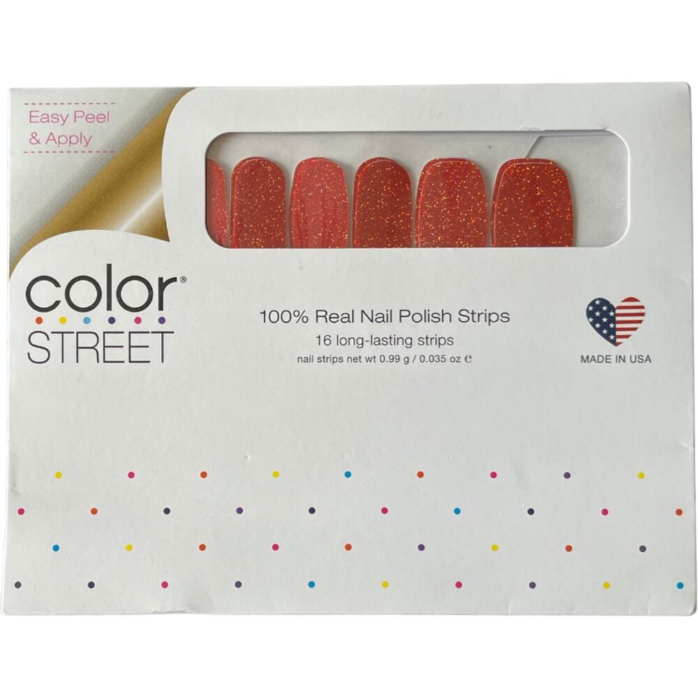Color Street Trick or Treat Yourself Nail Polish Strips Orange Glitter FMS108